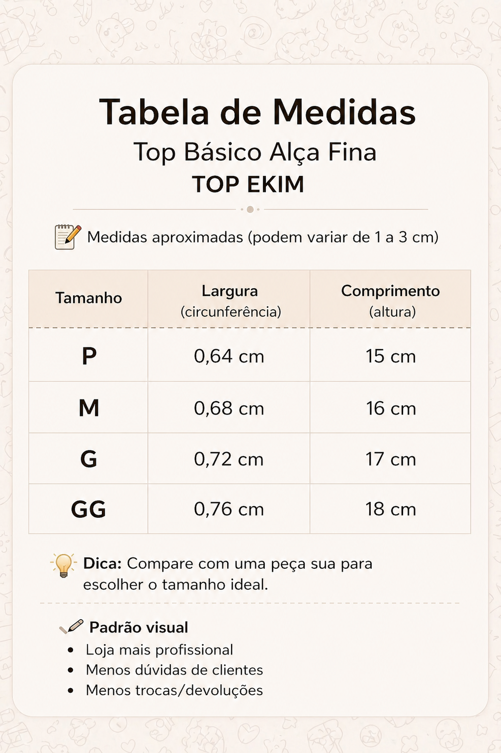 TOP EKIM OFF – Sustentação e Conforto