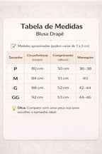 BLUSA DRAPÊ Refresh – Conforto Térmico para Menopausa